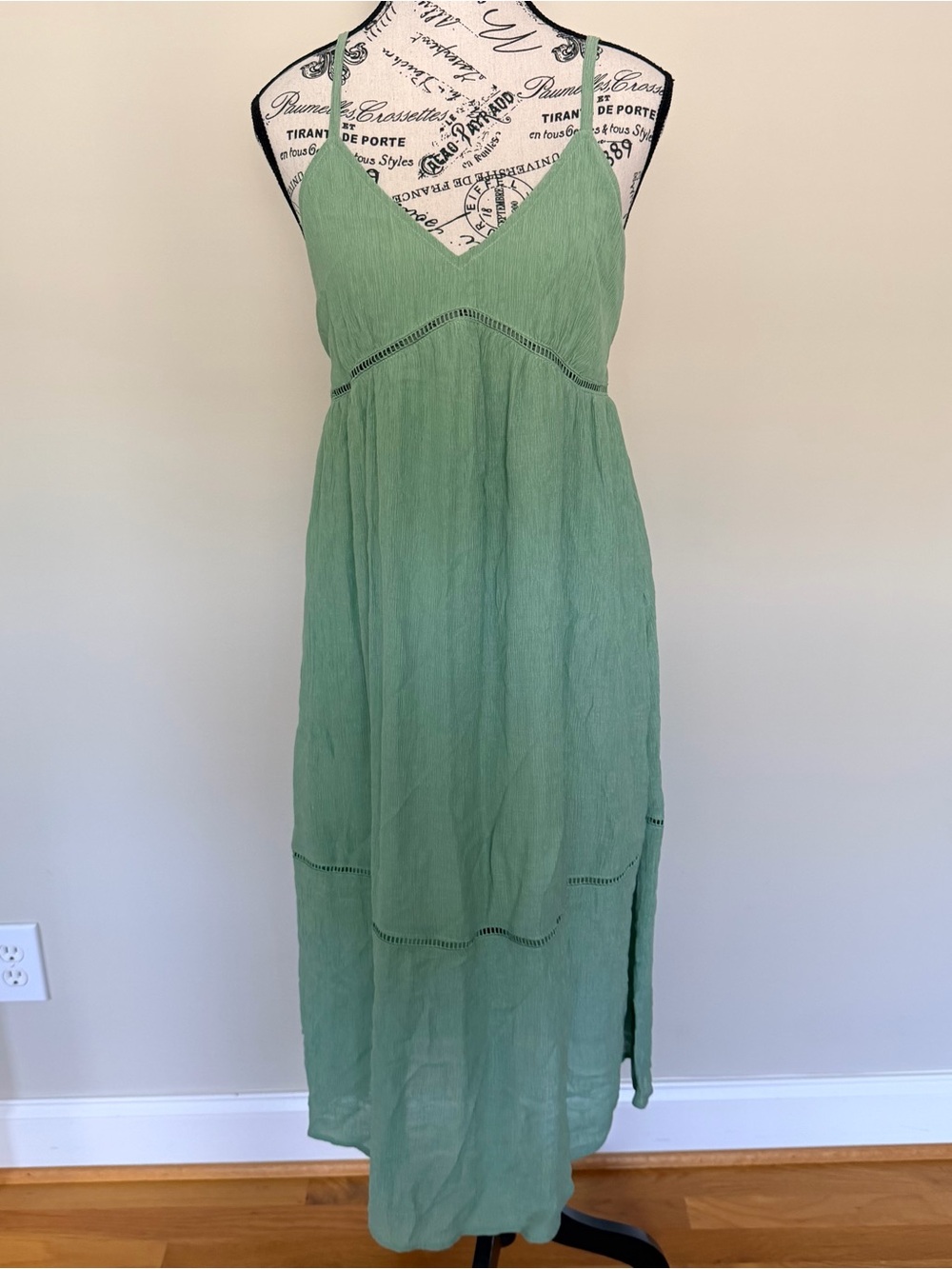 Cupshe Sage Green Spaghetti Strap Maxi Dress
